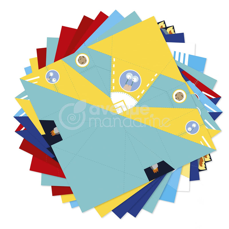 Clairefontaine - Creative Box Origami Airplanes/Rockets 40 Sheets 5.9x5.9in Arts & Crafts