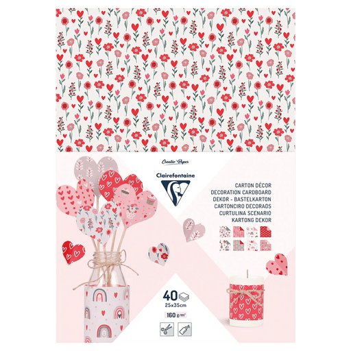 Clairefontaine - Decoration cardboard pack of 40 sheets 25x35cm, love Arts & Crafts
