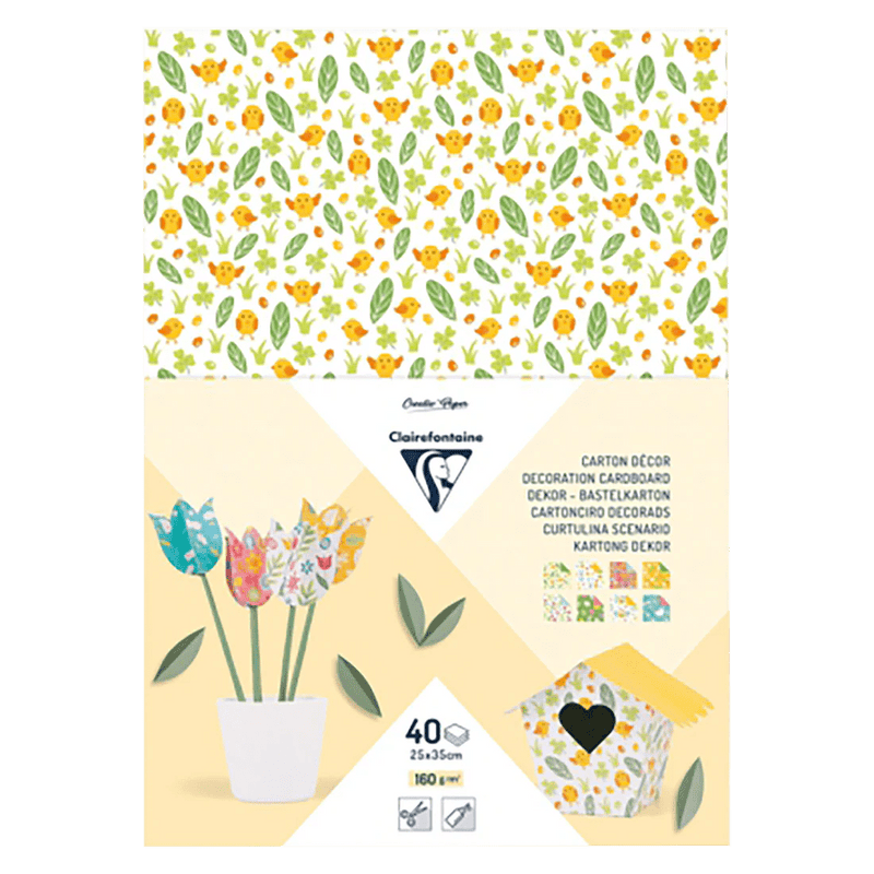 Clairefontaine - Decoration cardboard pack of 40 sheets 25x35cm, spring Arts & Crafts