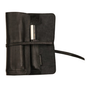 Clairefontaine - Flying Spirit: Leather Pencil Case - Sleeve Roll - Black (10.5x9.45in)