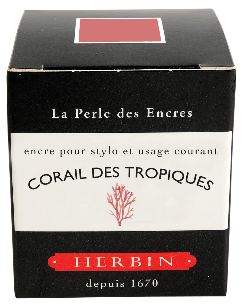 Herbin La Perle des Encres Tropical Coral writing ink – 30 mL bottle