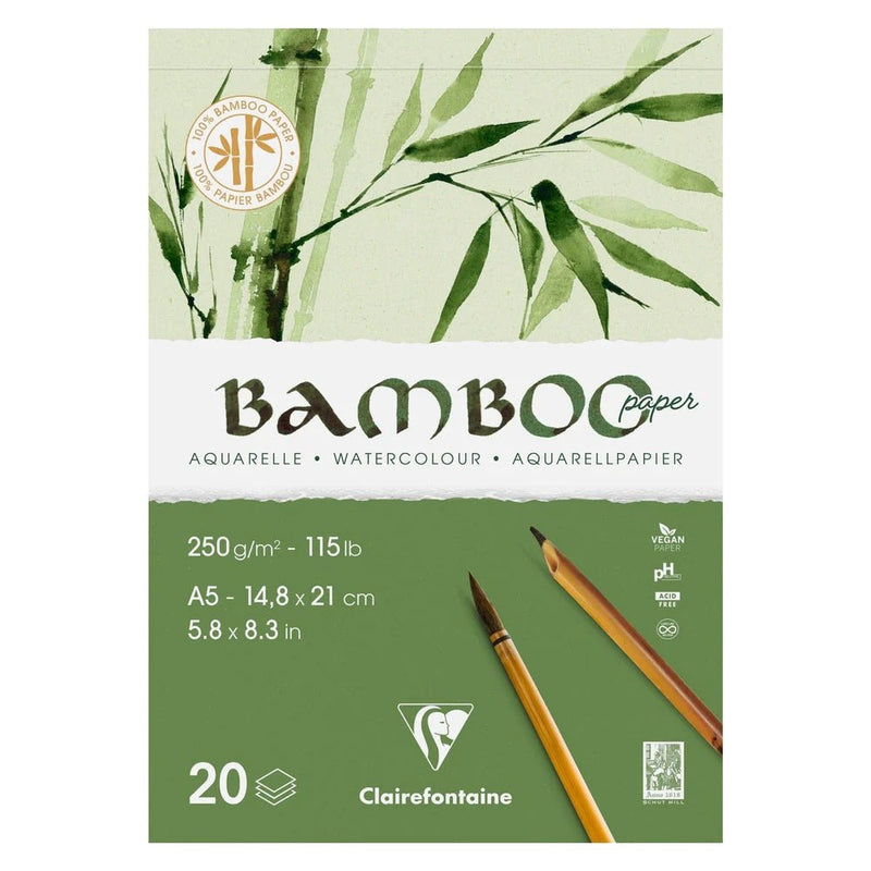 Clairefontaine - Glued Drawing Pad 20 BambooS 250G A5 Arts & Crafts