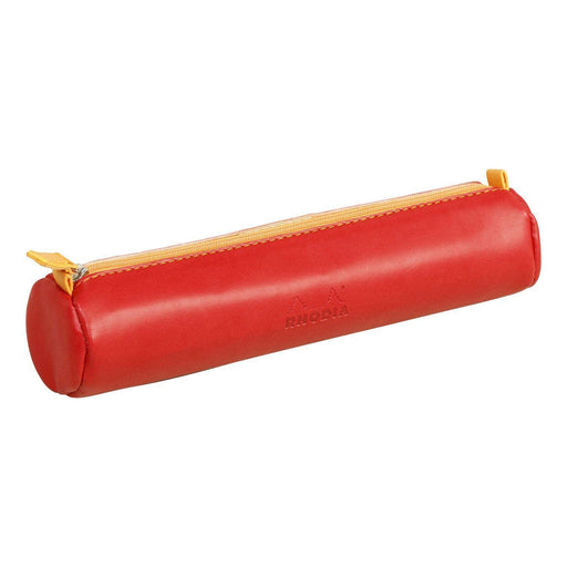 Clairefontaine - Italian Leatherette Round Pencil Case - Poppy (8.45x2in) Toys & Games