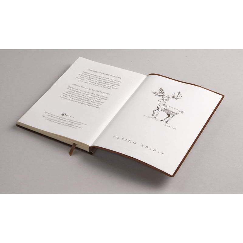 Clairefontaine - Notebook Flying Spirit Glossy Leather A5 Cognac 180 pages (5.8x8.3in) Toys & Games