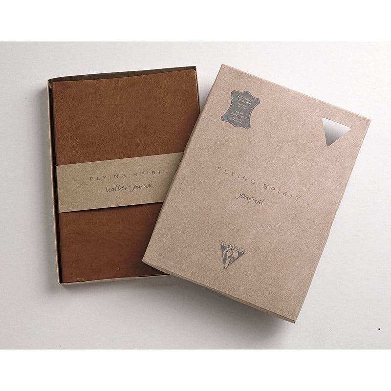 Clairefontaine - Notebook Flying Spirit Glossy Leather A5 Cognac 180 pages (5.8x8.3in) Toys & Games