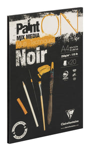 Clairefontaine - Painting On Multi Technic Black A4 250g 20S 21x29.7cm Arts & Crafts