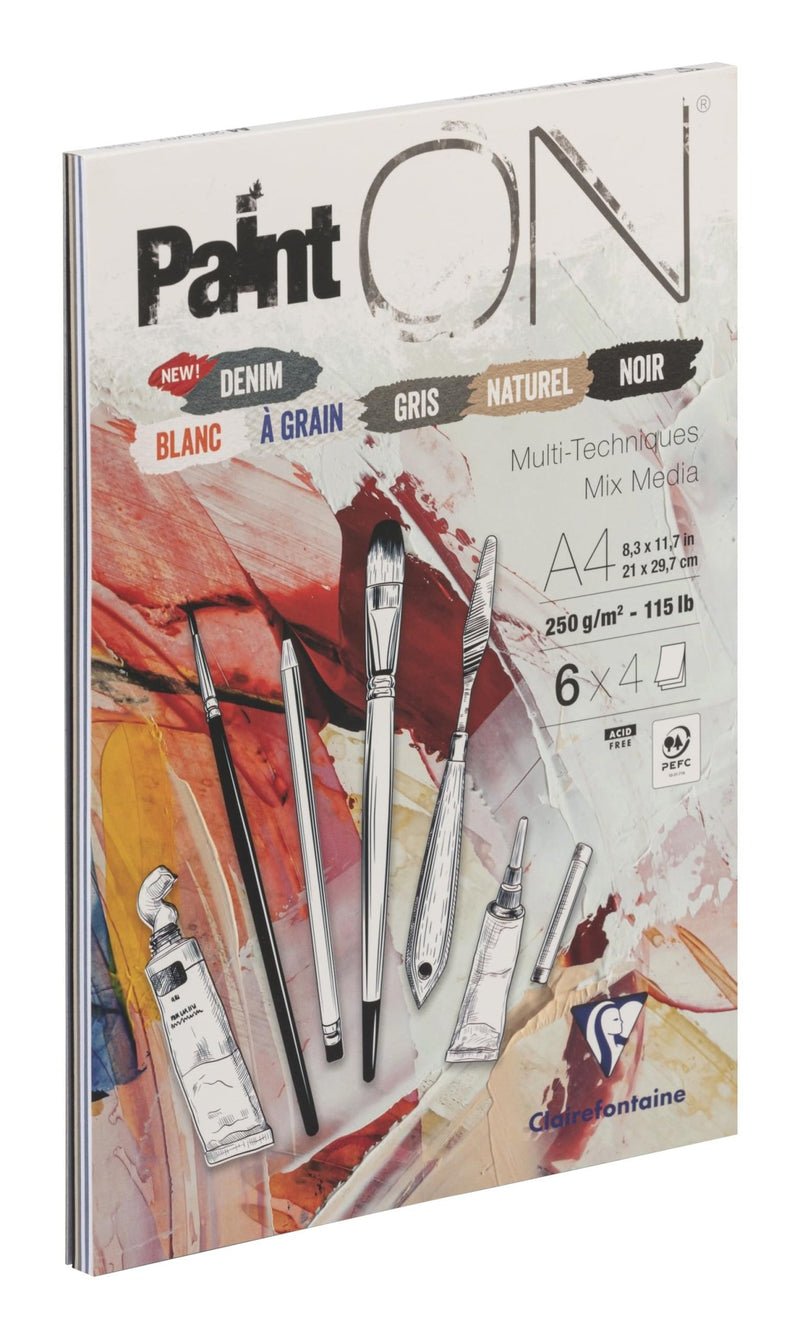 Clairefontaine - Paint'ON 115Lb N°6 Assorted Block 24S 8.3X11 Arts & Crafts