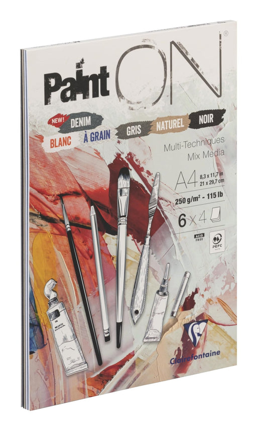 Clairefontaine - Paint'ON 115Lb N°6 Assorted Block 24S 8.3X11 Arts & Crafts