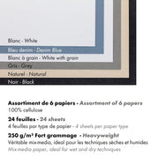 Clairefontaine - Paint'ON 115Lb N°6 Assorted Block 24S 8.3X11 Arts & Crafts