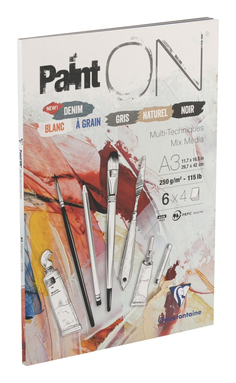 Clairefontaine - Paint'On 115Lb N°6 Assorted Pad 24S A3 Arts & Crafts