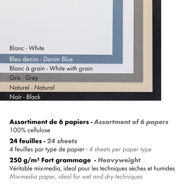 Clairefontaine - Paint'On 115Lb N°6 Assorted Pad 24S A5 Arts & Crafts