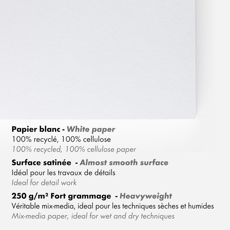 Clairefontaine - Paint'On A5 recycled paper pad 30S white 250g Arts & Crafts