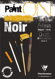 Clairefontaine - Paint'On Black 250g. 10S 19.7X25.5 Arts & Crafts