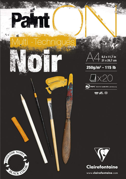 Clairefontaine - Paint'On Black 250g. 10S 19.7X25.5 Arts & Crafts