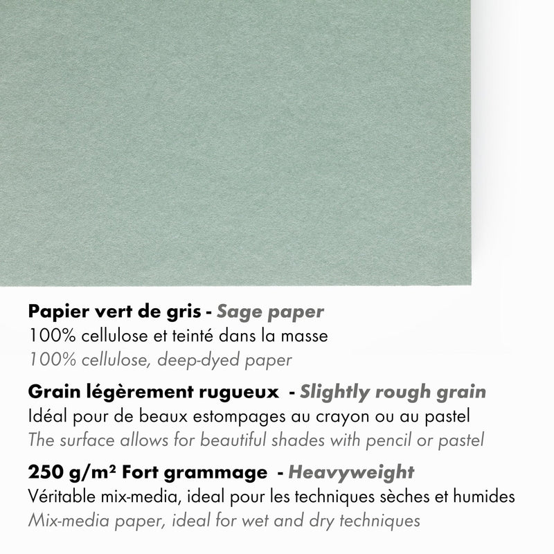 Clairefontaine - Paint'On Drawing pad Gray Green A3 30S 250g Arts & Crafts
