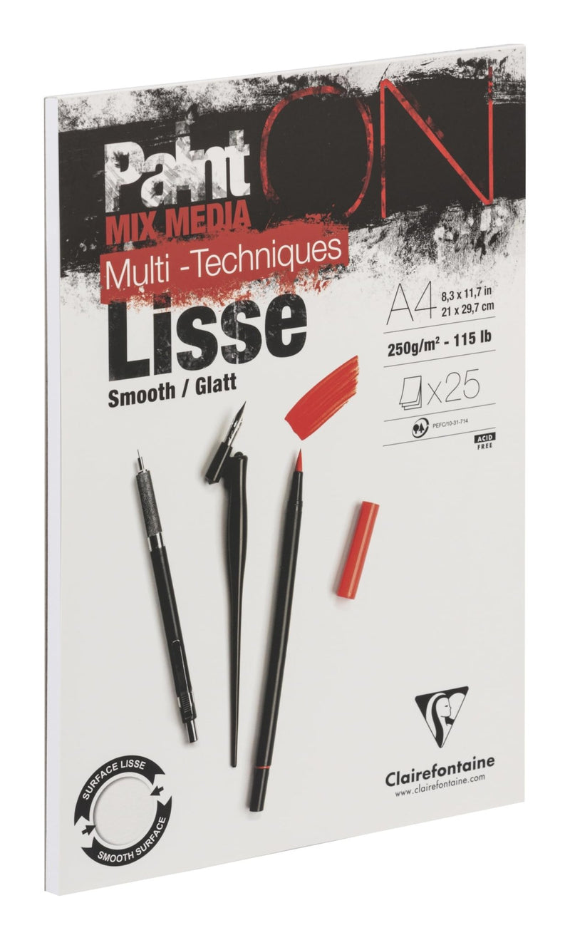 Clairefontaine - Paint'On Smooth white drawing pad A4 25S 250g Arts & Crafts