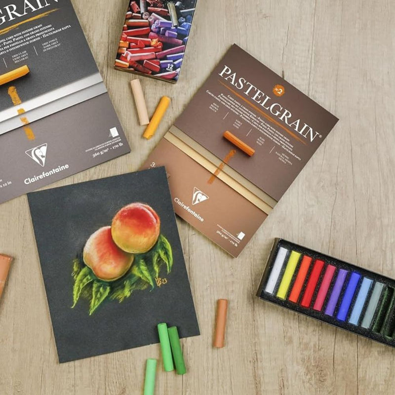 Clairefontaine - PastelGrain glued pad n°2 18x24cm 12sh 360g natural shades assorted Arts & Crafts