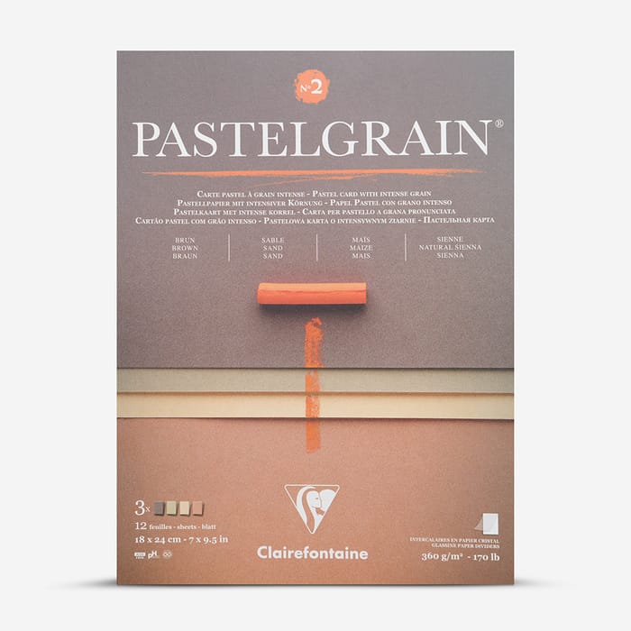 Clairefontaine - PastelGrain glued pad n°2 18x24cm 12sh 360g natural shades assorted Arts & Crafts