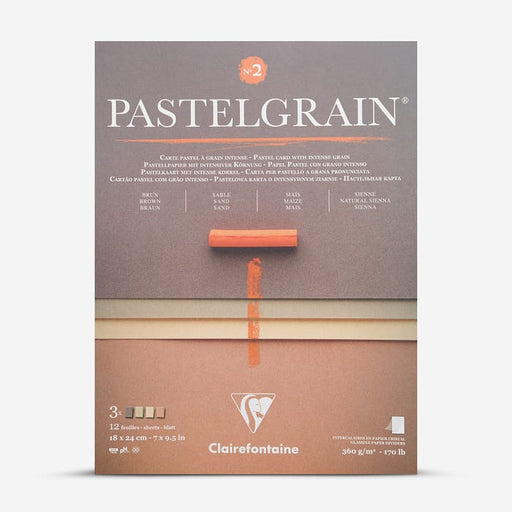 Clairefontaine - PastelGrain glued pad n°2 18x24cm 12sh 360g natural shades assorted Arts & Crafts