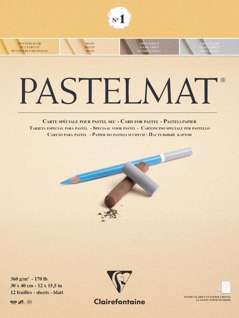Clairefontaine - Pastelmat Pad N°1 360g Assorted 12 Sheets 11.8x15.75in Arts & Entertainment