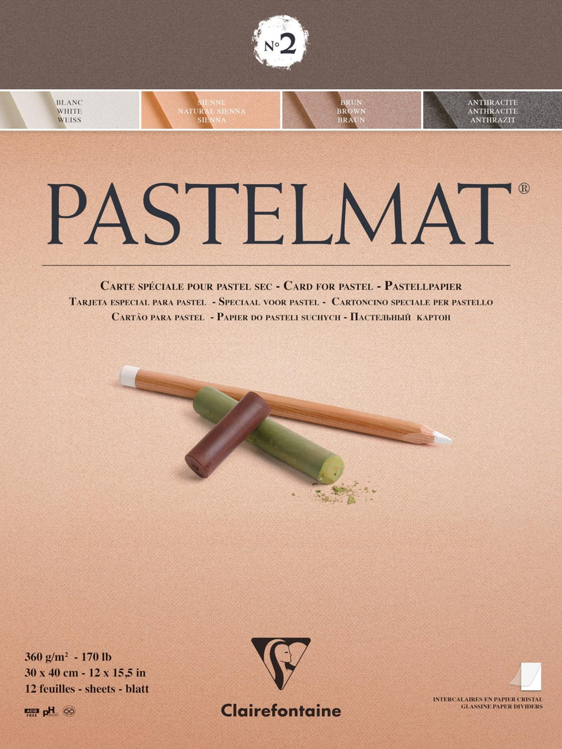Clairefontaine - Pastelmat Pad N°3 360g Assorted 12 Sheets 11.8x15.75in Arts & Crafts