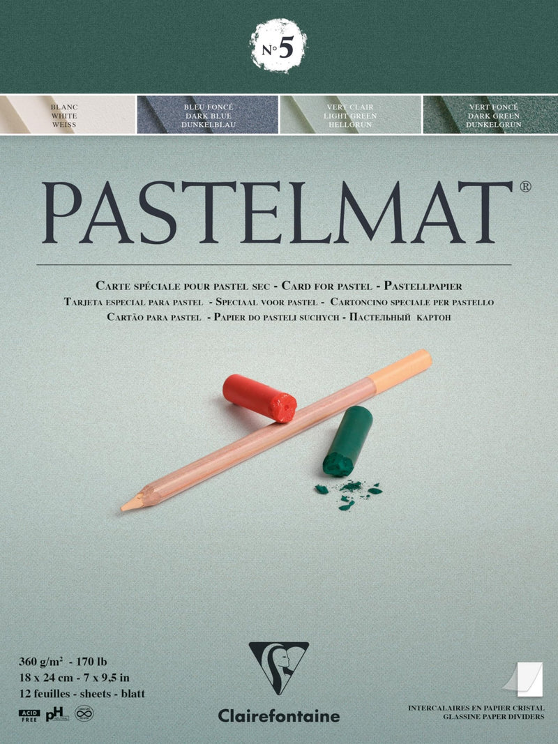 Clairefontaine - Pastelmat Pad N°5 360g Assorted 12 Sheets 7.1x9.45in Arts & Entertainment
