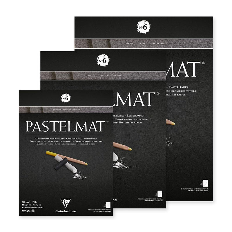 Clairefontaine - Pastelmat Pad N°6 360g Anthracite 12 Sheets 11.8x15.75in Arts & Entertainment