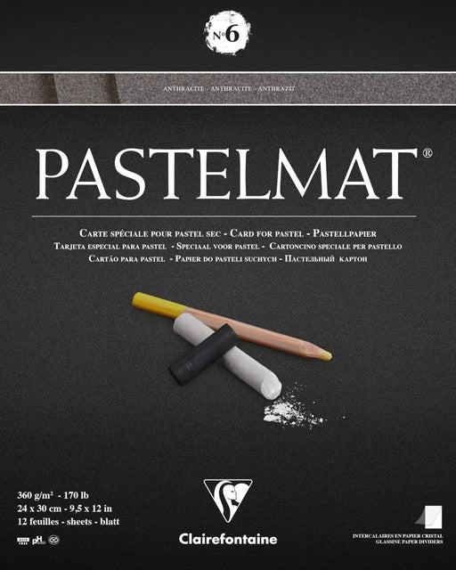 Clairefontaine - Pastelmat Pad N°6 360g Anthracite 12 Sheets 9.4x11.8in Toys & Games