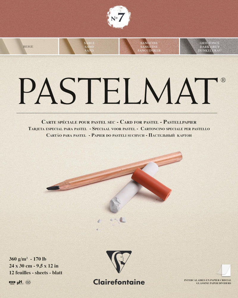 Clairefontaine - Pastelmat Pad N°7 360g Anthracite 12 Sheets 11.8x15.75in Arts & Entertainment