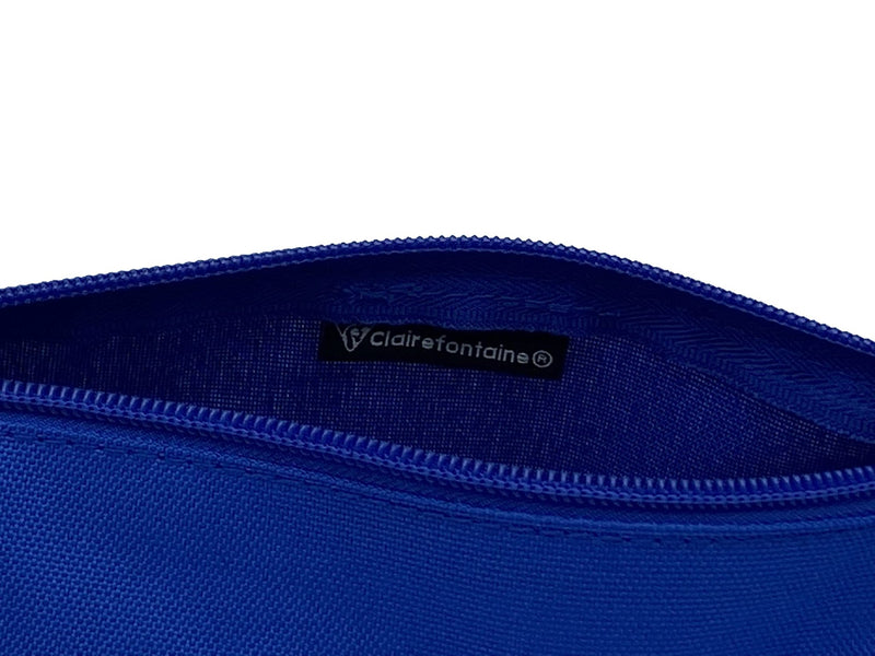 Clairefontaine - Round Pencil Case - 600 Deniers Polyester - Blue (2.75x8.7in) Office Supplies