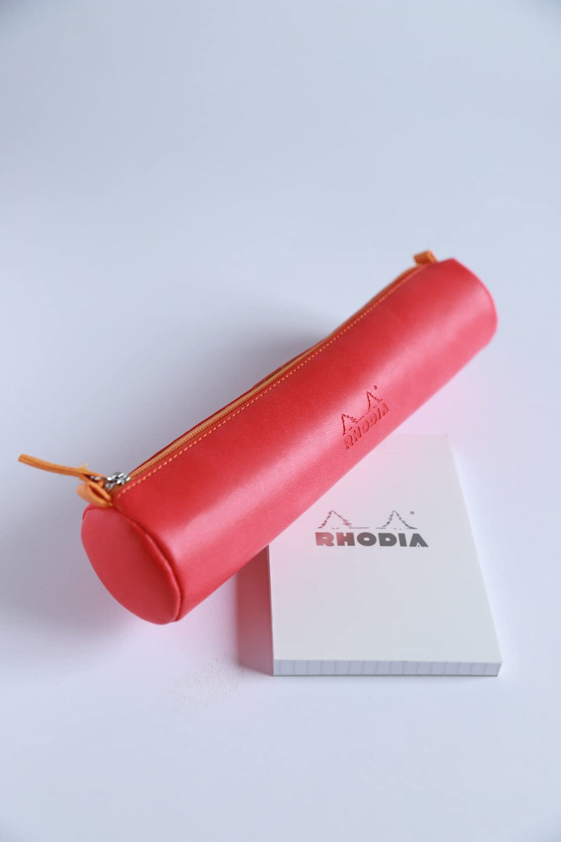Clairefontaine - Round Pencil Case Italian Leatherette Rhodiarama Raspberry (8.45x2in) Toys & Games