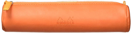 Clairefontaine - Round Pencil Case Italian Leatherette Rhodiarama Tangerin (8.45x2in) Toys & Games