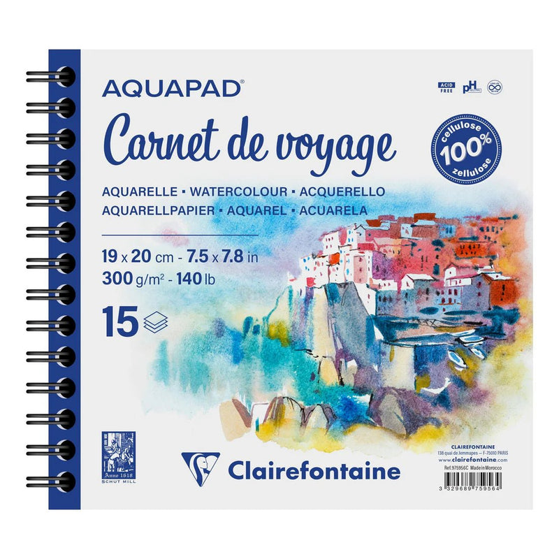 Clairefontaine - Spiral Bound Watercolor 300G 19X20Cm 15Sh Gf L Arts & Entertainment