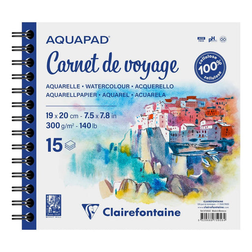 Clairefontaine - Spiral Bound Watercolor 300G 19X20Cm 15Sh Gf L Arts & Entertainment