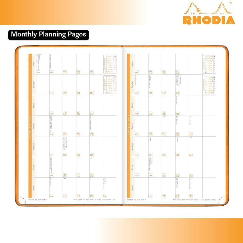 Clairefontaine - Webplanner 2026: horizontal Grid Agenda - Poppy - 160 pages (4x5.9in)