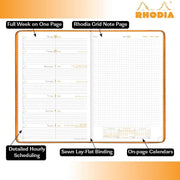Clairefontaine - Webplanner 2026: horizontal Grid Agenda - Poppy - 160 pages (4x5.9in)