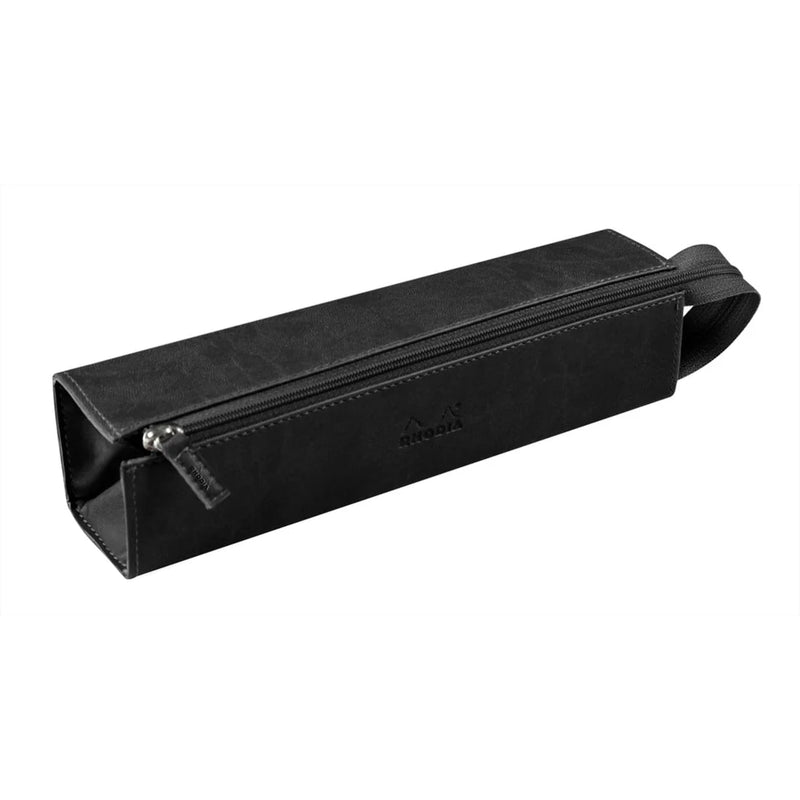 Clairefontaine - Zippered Hardcase Pencil box - Italian Leatherette (9x2x2in) Office Supplies Black