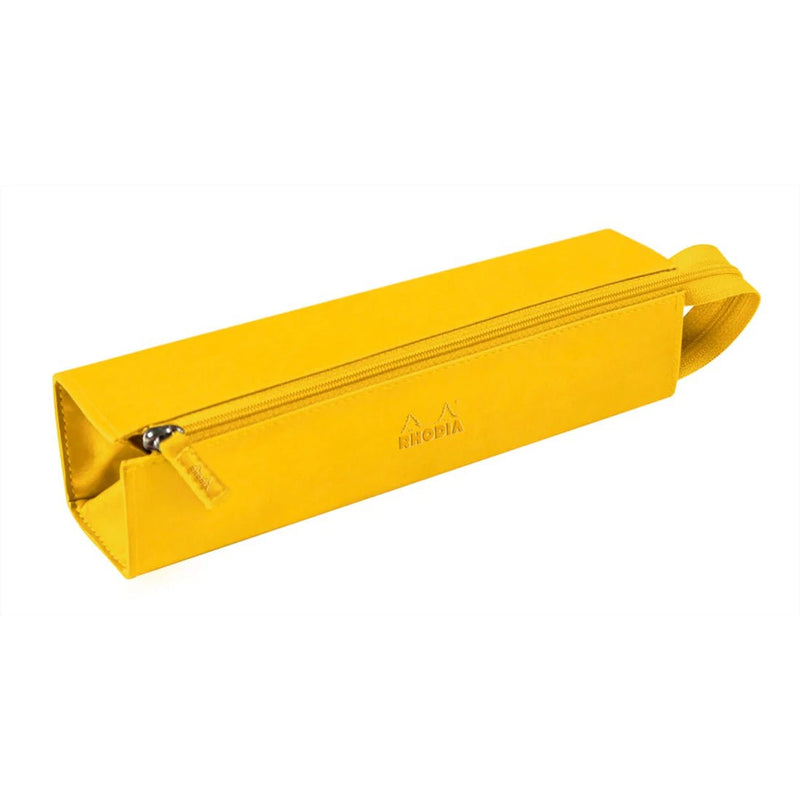 Clairefontaine - Zippered Hardcase Pencil box - Italian Leatherette (9x2x2in) Office Supplies Daffodil