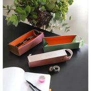 Clairefontaine - Zippered Hardcase Pencil box - Italian Leatherette (9x2x2in) Office Supplies Fuchsia