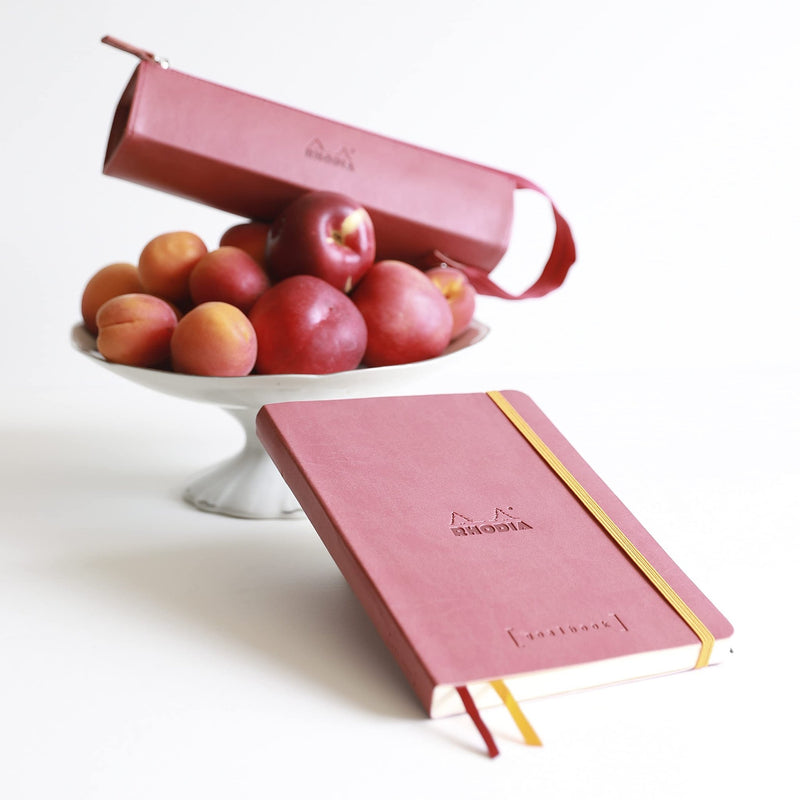 Clairefontaine - Zippered Hardcase Pencil box - Italian Leatherette (9x2x2in) Office Supplies Fuchsia