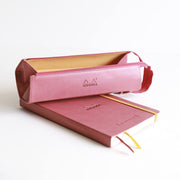 Clairefontaine - Zippered Hardcase Pencil box - Italian Leatherette (9x2x2in) Office Supplies Fuchsia