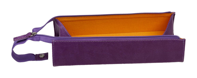 Clairefontaine - Zippered Hardcase Pencil box - Italian Leatherette (9x2x2in) Office Supplies Fuchsia