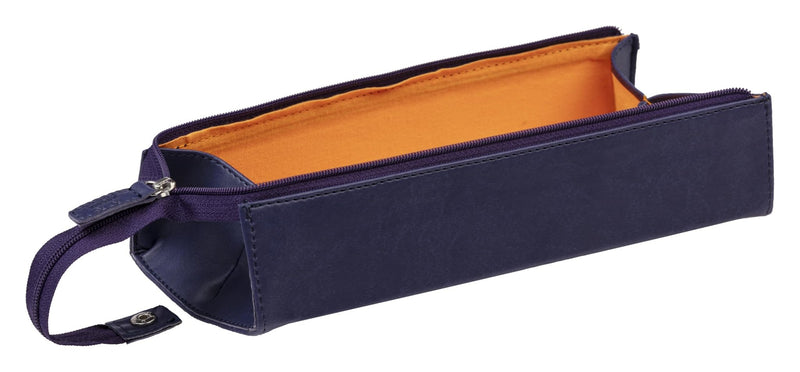 Clairefontaine - Zippered Hardcase Pencil box - Italian Leatherette (9x2x2in) Office Supplies Fuchsia
