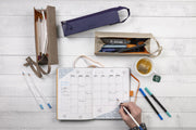Clairefontaine - Zippered Hardcase Pencil box - Italian Leatherette (9x2x2in) Office Supplies Fuchsia