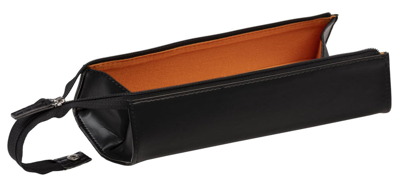Clairefontaine - Zippered Hardcase Pencil box - Italian Leatherette (9x2x2in) Office Supplies Fuchsia