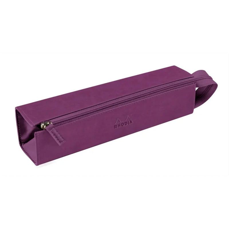 Clairefontaine - Zippered Hardcase Pencil box - Italian Leatherette (9x2x2in) Office Supplies Purple