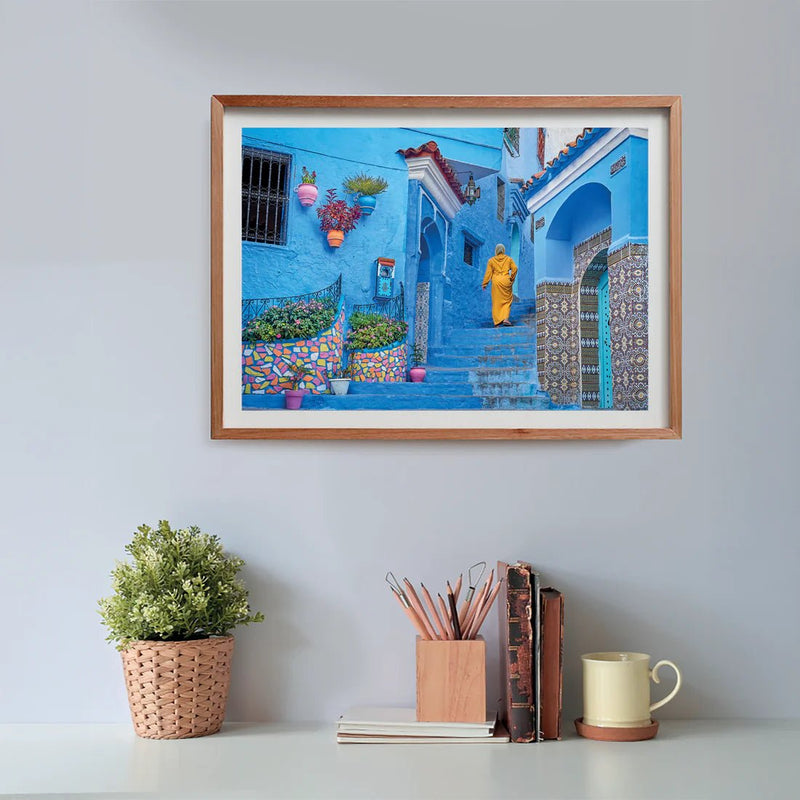 Clementoni - 500 Piece Puzzle - BLUE Street of Chefchaouen Toys & Games