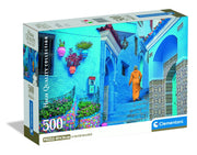 Clementoni - 500 Piece Puzzle - BLUE Street of Chefchaouen Toys & Games
