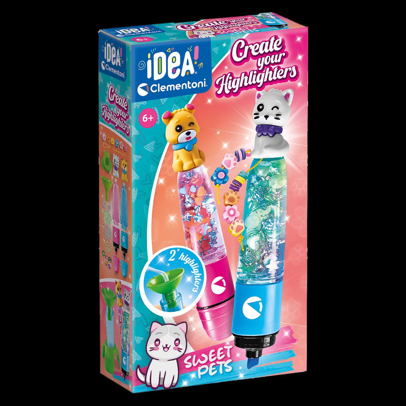Clementoni - IDEA: CREATE YOUR HIGHLIGHTERS - SWEET PETS Games & Toys