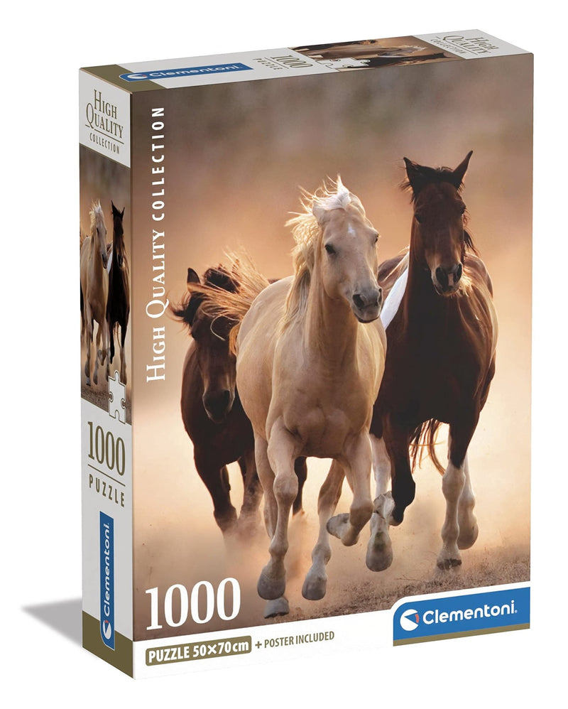 Clementoni - PZ1000:RUNNING HORSES Games & Toys